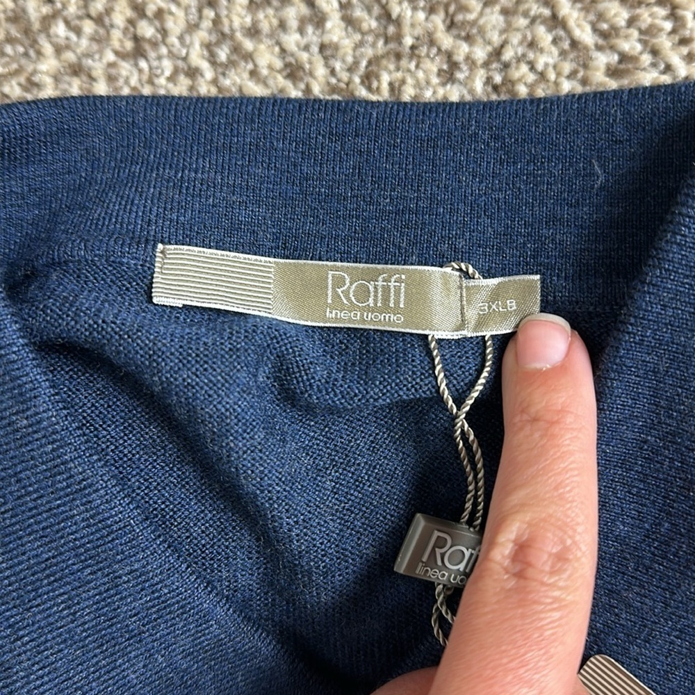 Raffi Extra Fine Merino Wool long sleeve polo NWT - Picture 3 of 4